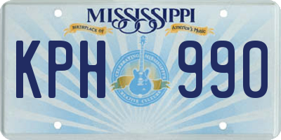 MS license plate KPH990