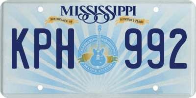 MS license plate KPH992