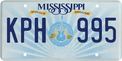 MS license plate KPH995