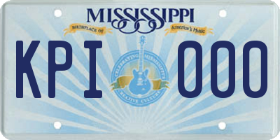MS license plate KPI000