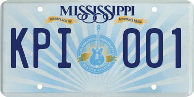 MS license plate KPI001