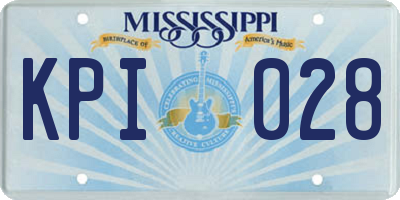 MS license plate KPI028