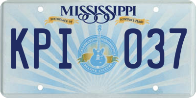 MS license plate KPI037