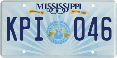 MS license plate KPI046
