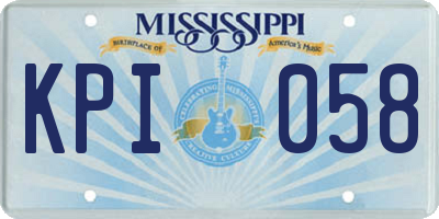 MS license plate KPI058
