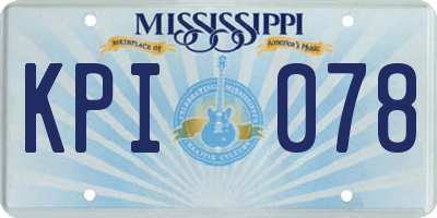 MS license plate KPI078