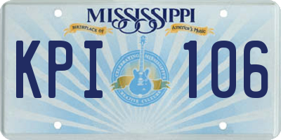 MS license plate KPI106