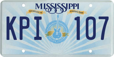 MS license plate KPI107
