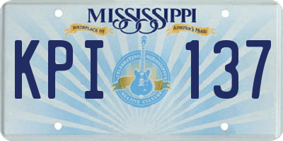 MS license plate KPI137