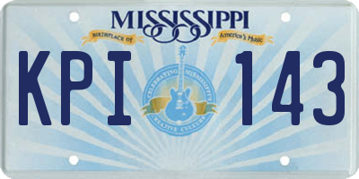 MS license plate KPI143