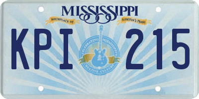 MS license plate KPI215