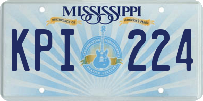 MS license plate KPI224