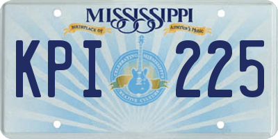 MS license plate KPI225