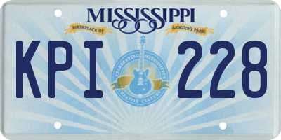MS license plate KPI228