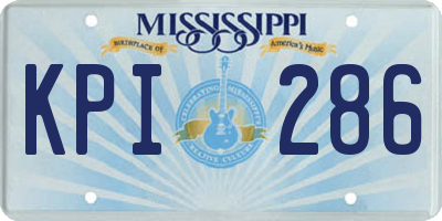 MS license plate KPI286