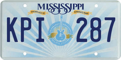 MS license plate KPI287