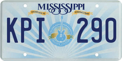 MS license plate KPI290