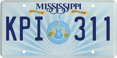 MS license plate KPI311
