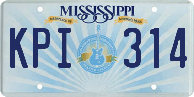 MS license plate KPI314