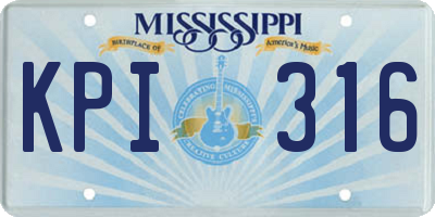 MS license plate KPI316