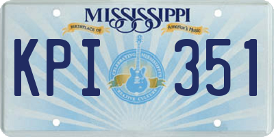 MS license plate KPI351