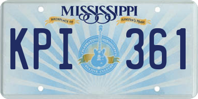 MS license plate KPI361