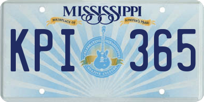 MS license plate KPI365
