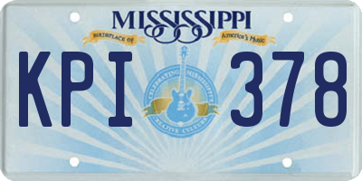 MS license plate KPI378