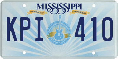 MS license plate KPI410