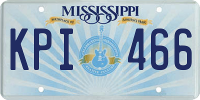 MS license plate KPI466