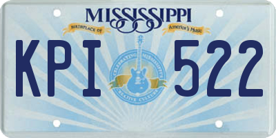 MS license plate KPI522