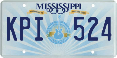 MS license plate KPI524