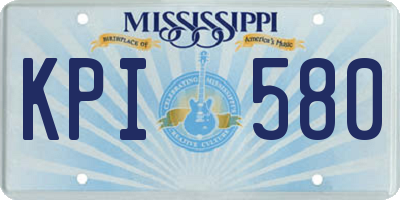 MS license plate KPI580