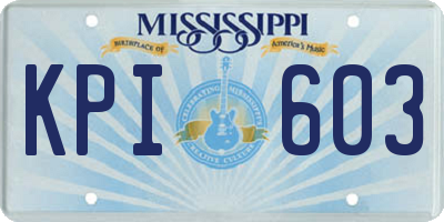 MS license plate KPI603