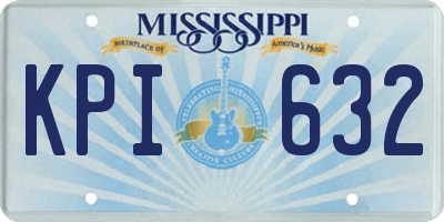 MS license plate KPI632