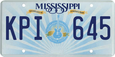 MS license plate KPI645