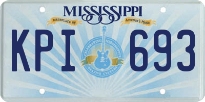 MS license plate KPI693