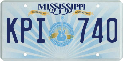 MS license plate KPI740