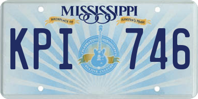 MS license plate KPI746