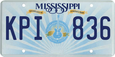 MS license plate KPI836