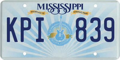 MS license plate KPI839