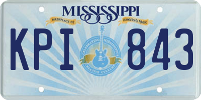 MS license plate KPI843