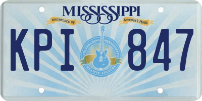 MS license plate KPI847