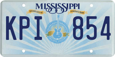 MS license plate KPI854