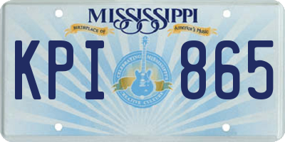 MS license plate KPI865