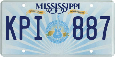 MS license plate KPI887