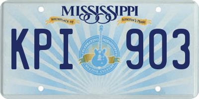 MS license plate KPI903