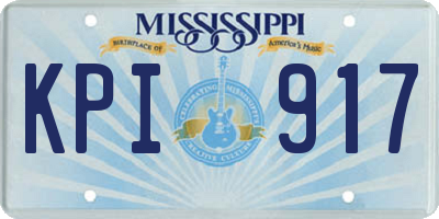 MS license plate KPI917