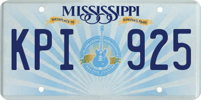 MS license plate KPI925
