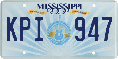 MS license plate KPI947